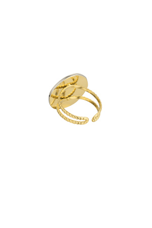Bague Ronde Avec Étoiles - Couleur Or/Argent h5 Image4