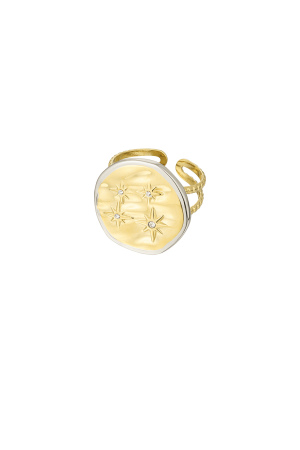 Bague Ronde Avec Étoiles - Couleur Or/Argent h5 