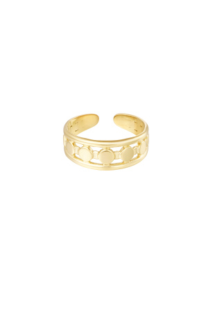 Bague Lignes À Pois Doré h5
