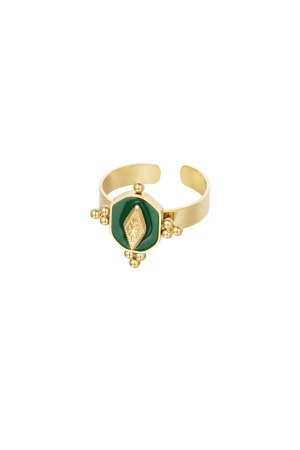 Bague Look Vintage Colcouleur Orée - Couleur Or/Vert h5 