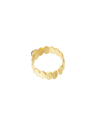 Bague Feuilles Avec Pierre - Couleur Or/Vert h5 Image3