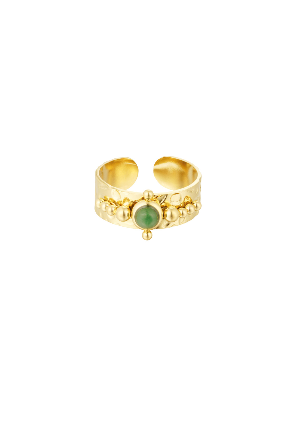 Bague Pierre Avec Déccouleur Oration - Couleur Or/Vert