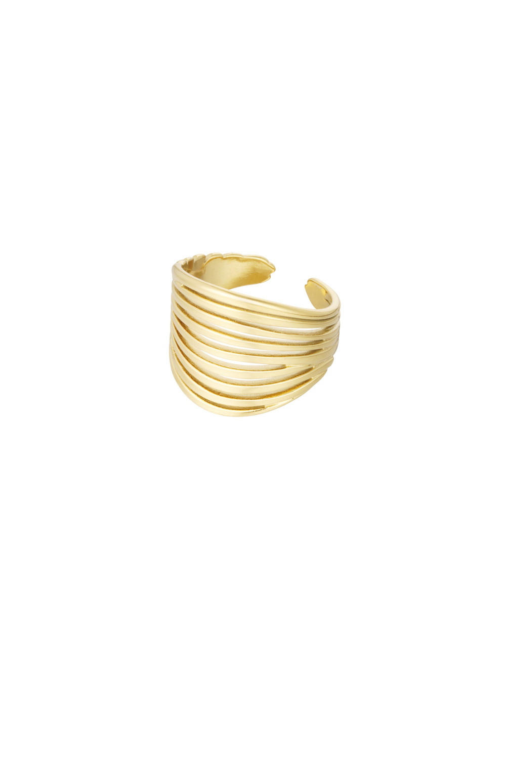 Bague Lignes Découpées - Dorée