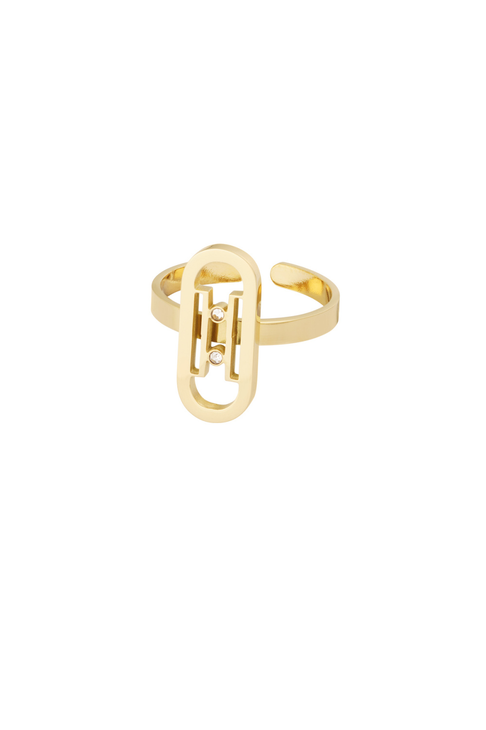 Bague Lien Avec Pierre - Doré 