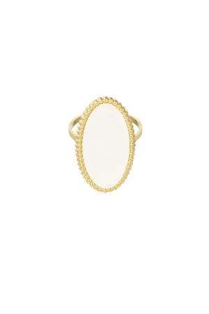 Bague Bord Vintage - Doré/Blanc h5 