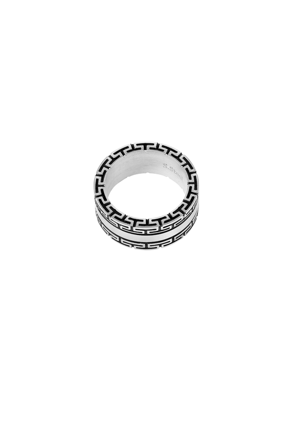 Bague Homme Avec Motif - Argent/Noir Image5