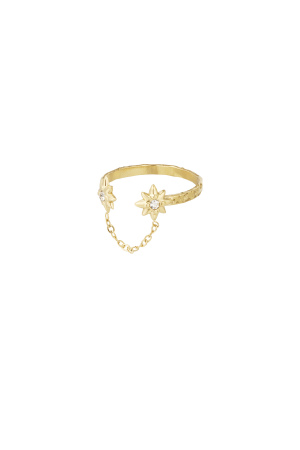 Bague Étoile Avec Chaîne - Dorée h5 