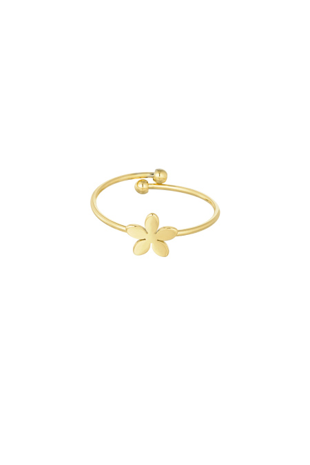 Bague basique unie avec fleur