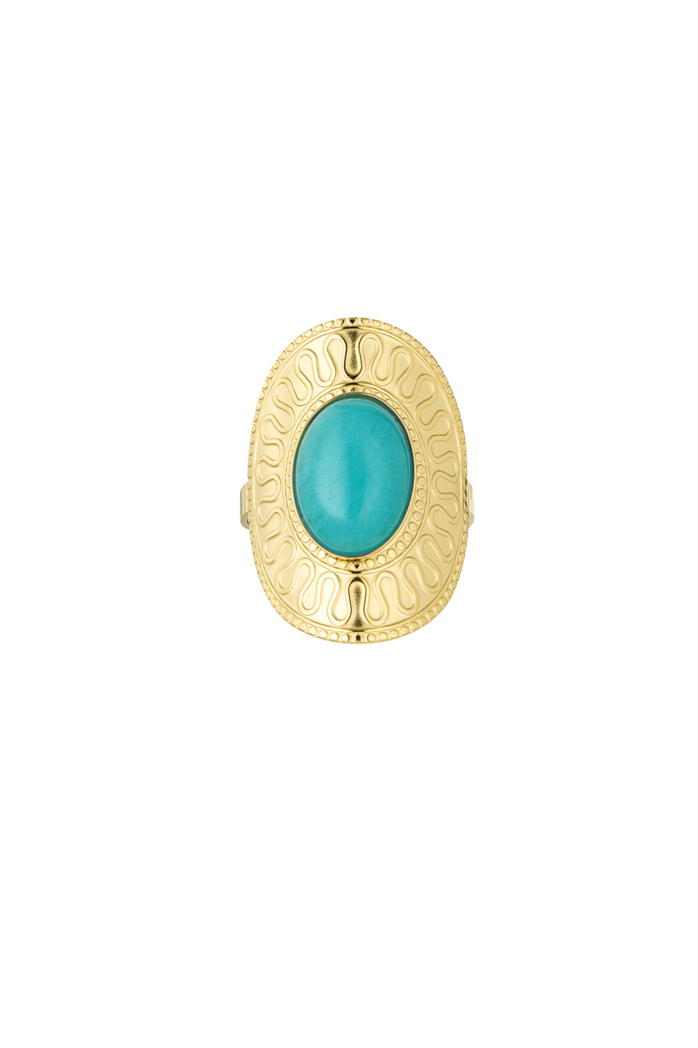 Bague Ovale Avec Pierre Verte Image3