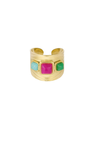 Bague Fantaisie Avec Pierres De Couleur h5 