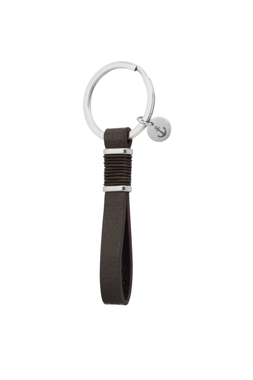 Porte-Clés Homme Avec Ancre - Marron Foncé