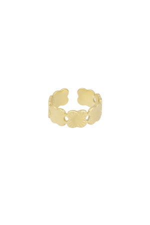 Bague Connectée Trèfles - Dorée h5 