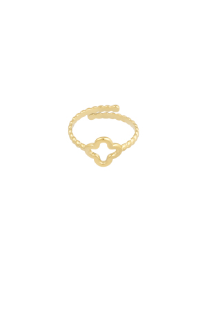 Bague Torsadée Avec Trèfle - Dorée h5 Image2