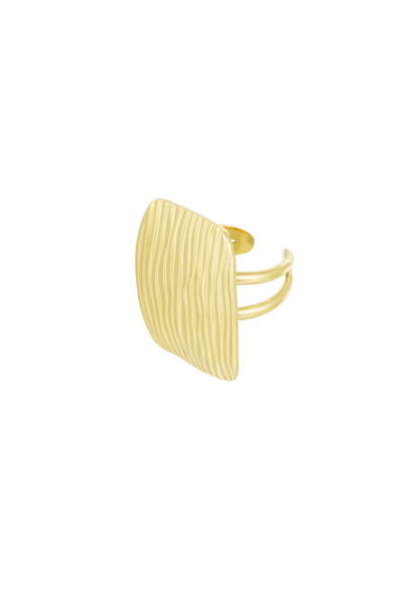 Bague carrée structurée - dorée 