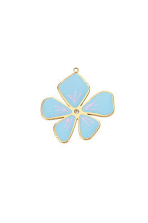 Charm Fleur Hawaïenne - Bleu Rose h5 
