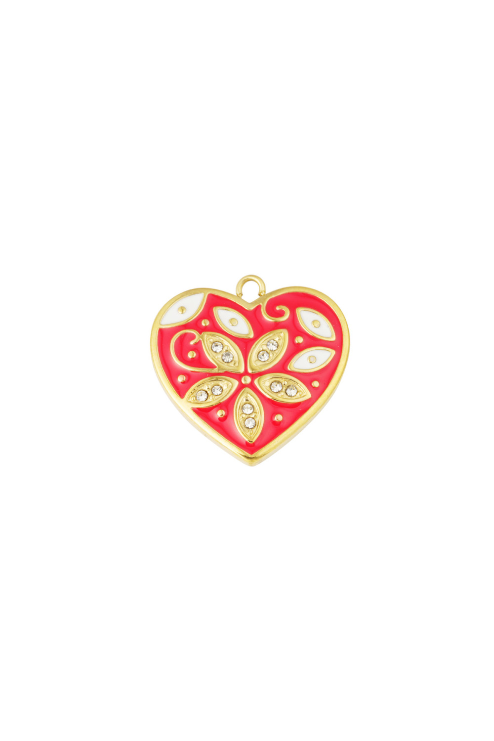 Breloque Coeur Avec Fleur 