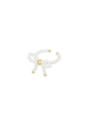 Bague Noeud Perle - Couleur Or Blanc h5 Image4