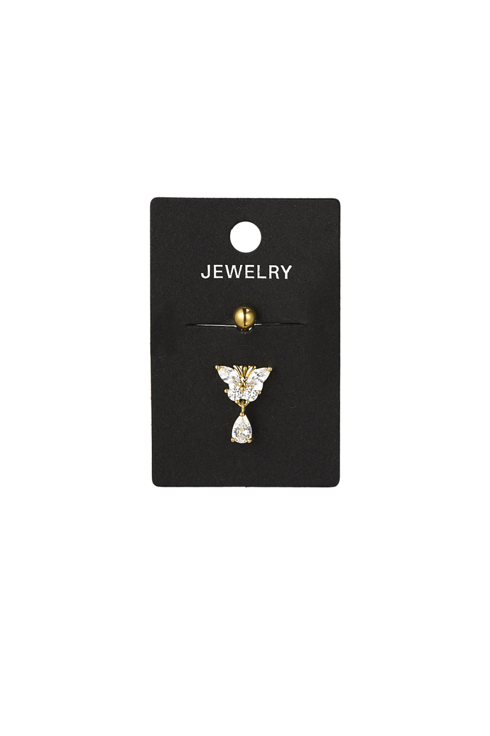 Piercing Nombril Courbe Cristal - Doré Image3