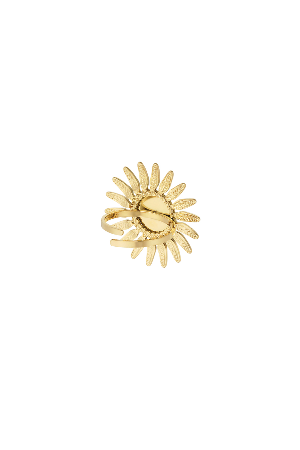 Bague Soleil Avec Pierre Colorée Image3