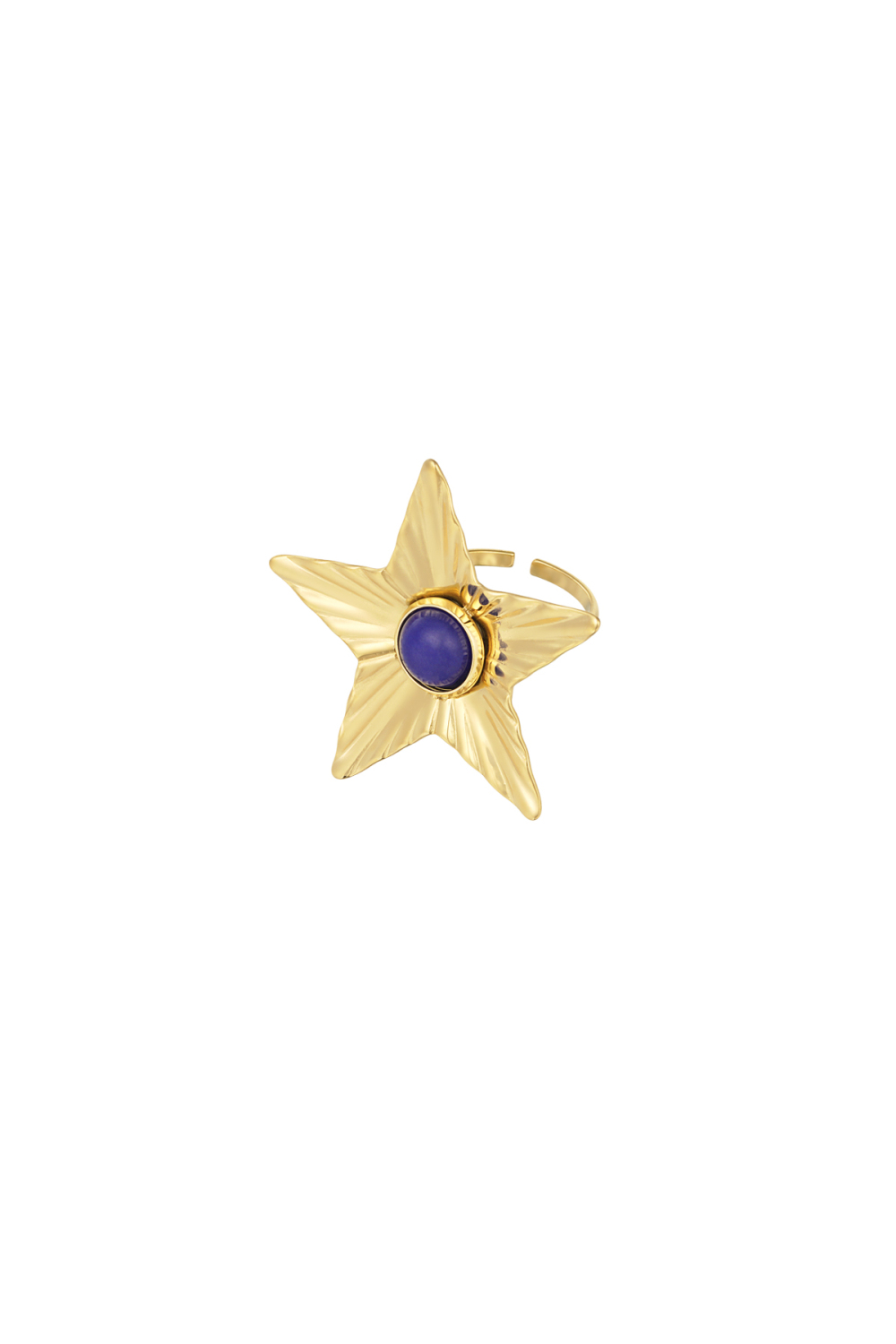 Bague Étoile Avec Pierre Colorée 