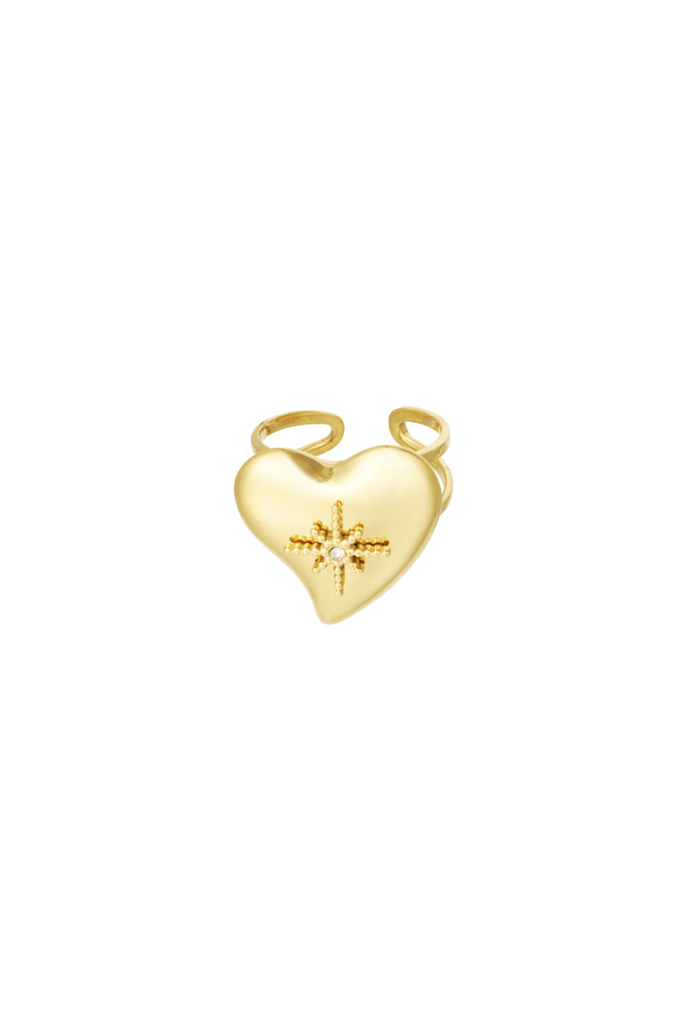 Bague Grand Coeur Avec Pierre 