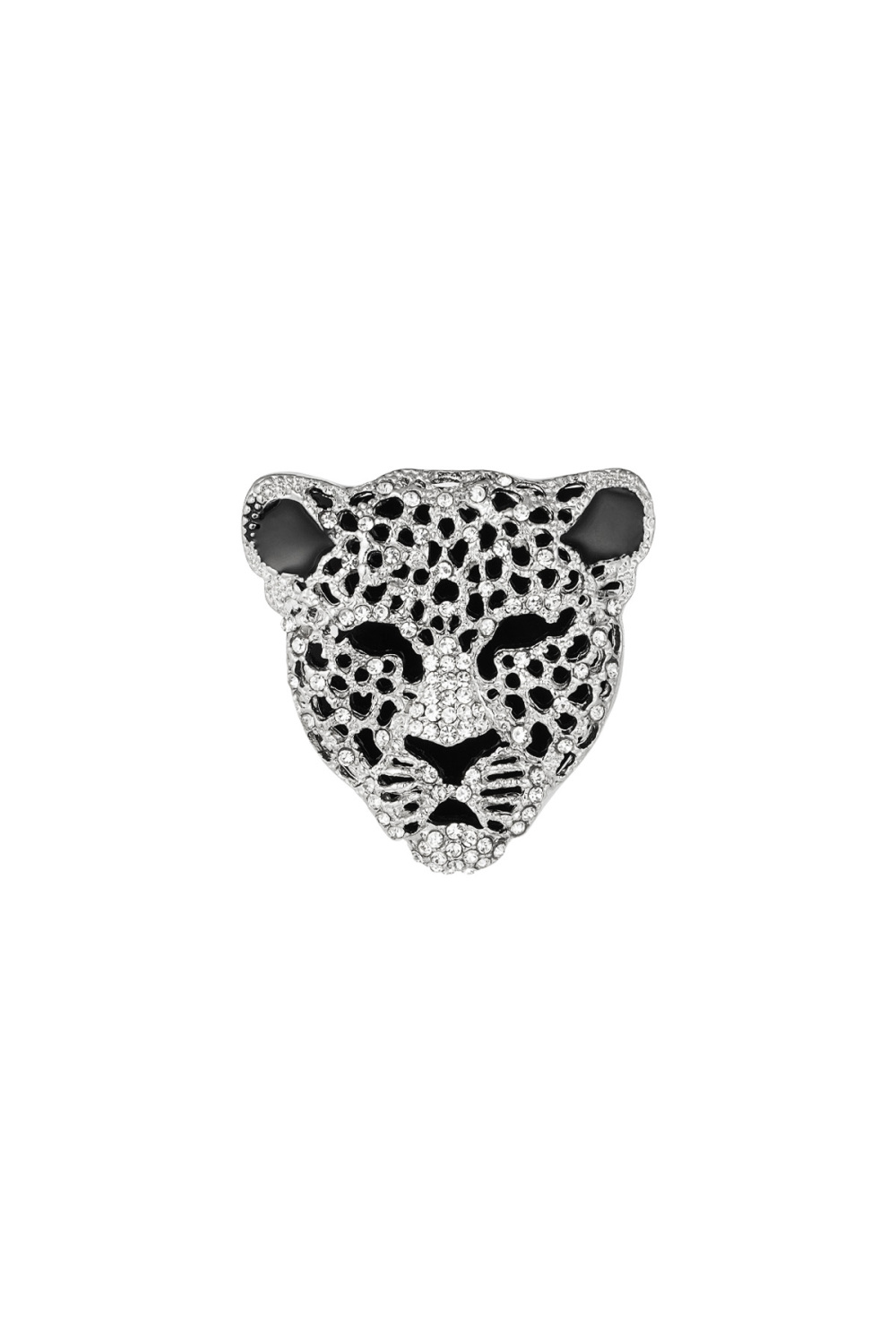 Broche Léopard - Noir Et Argent 