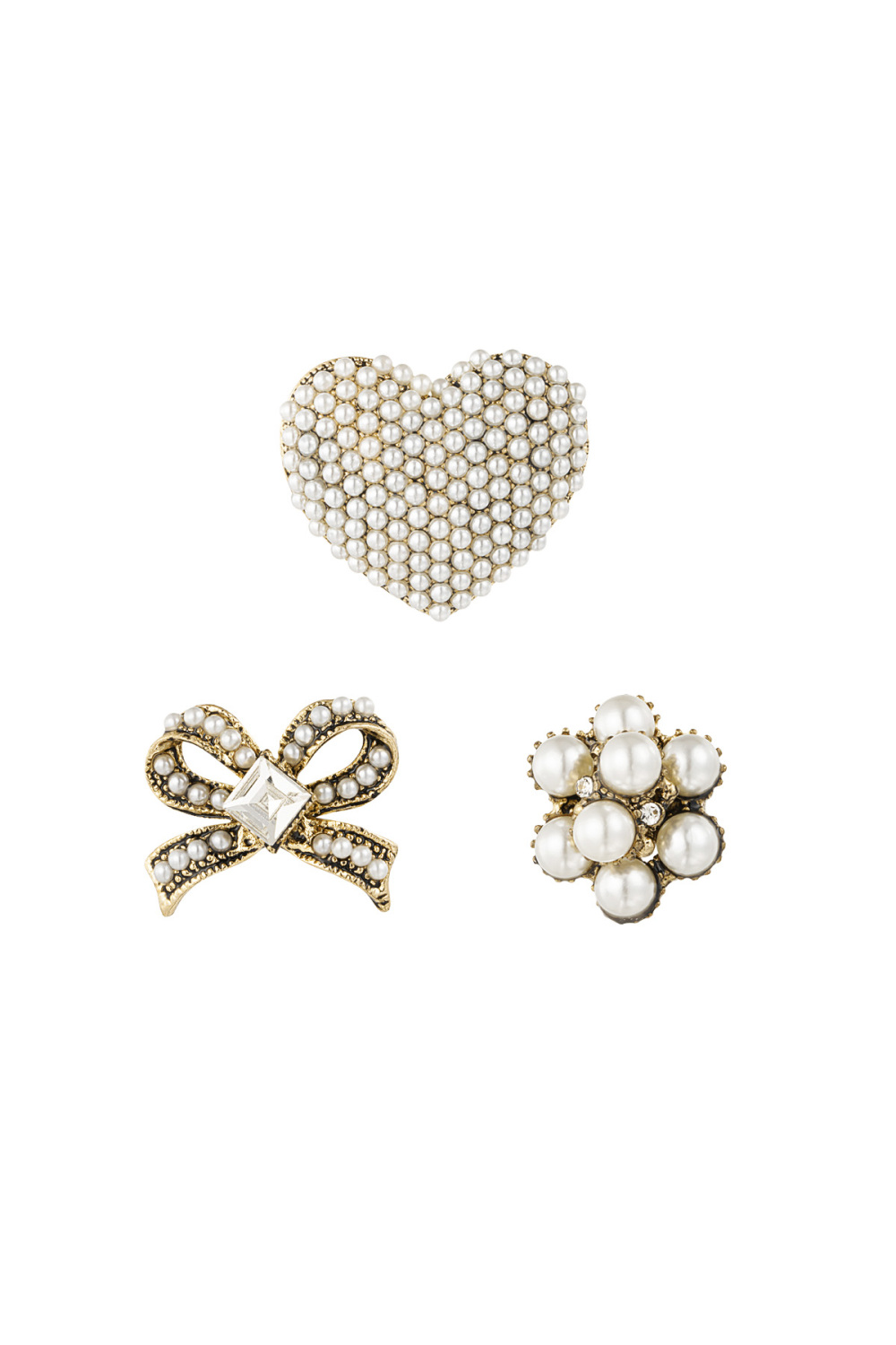 Broches Glamour - Couleur Or Blanc 