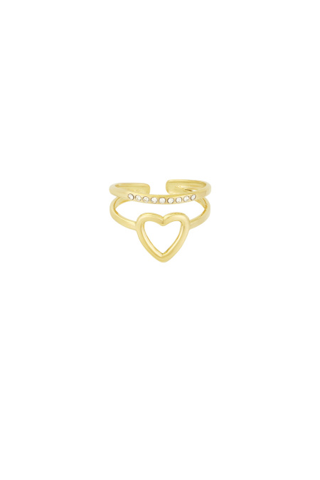 bague coeur et paillettes