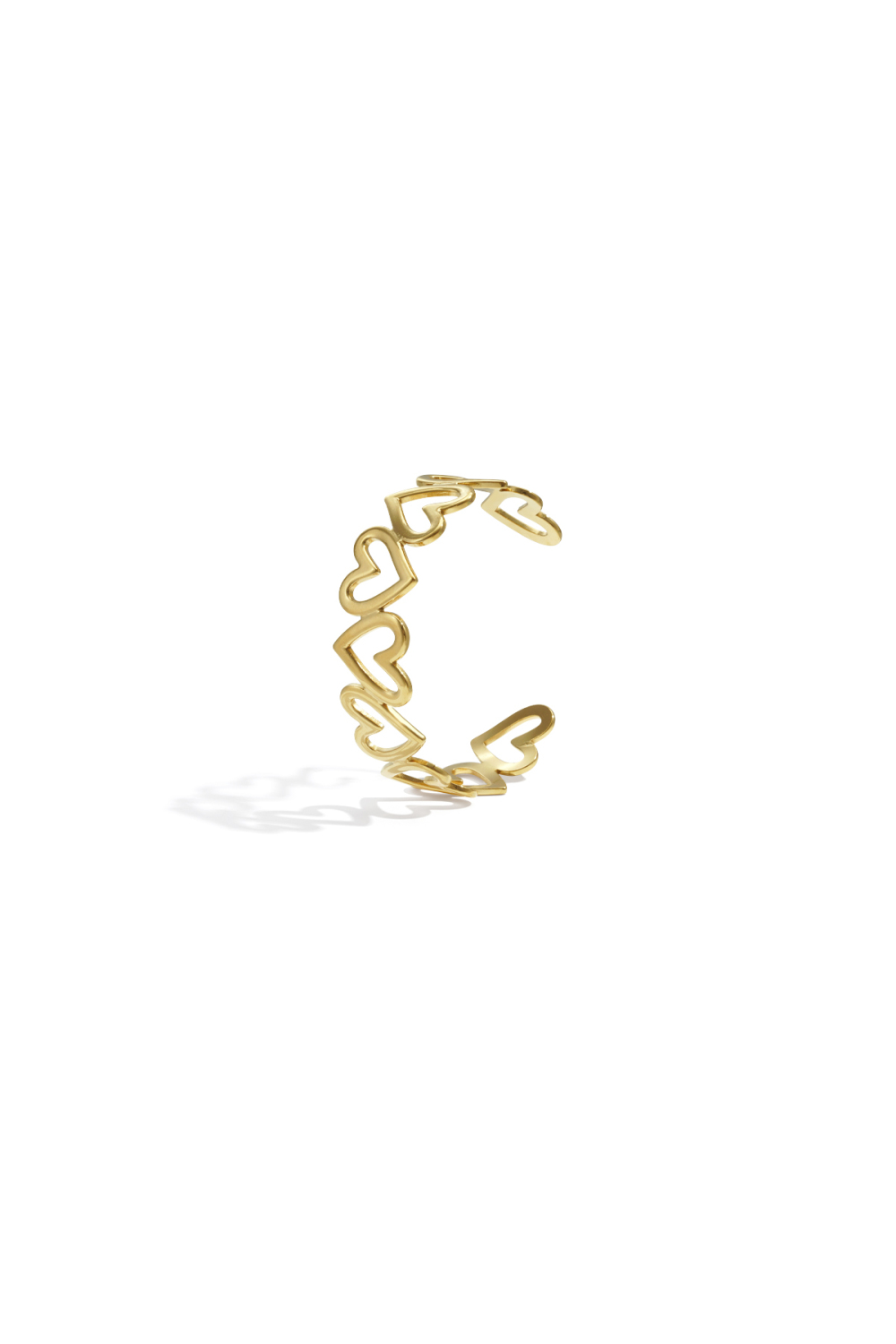 Bracelets Manchettes En Acier Inoxydable, Style Cœur, Décontracté, Simple, Pour Femme 