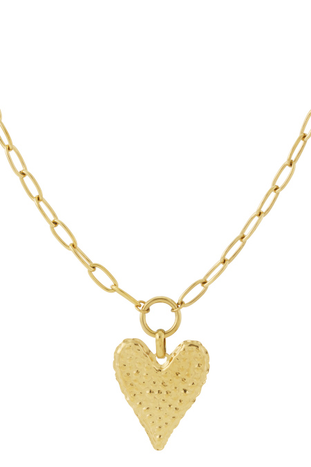 Collier long en forme de cœur épais