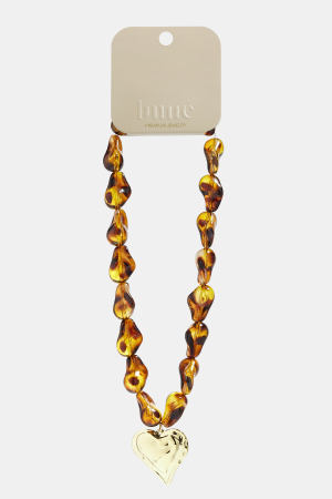 Collier De Perles Aux Formes Naturelles Et Orné D'Un Cœur Suspendu h5 Image5