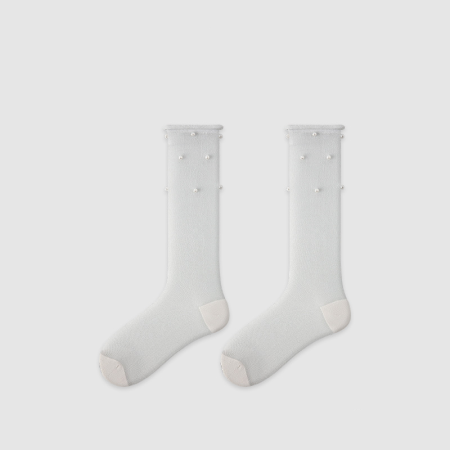 Chaussettes Mi-Mollet High Bounce Elegant Pearl Couleur Unie 2