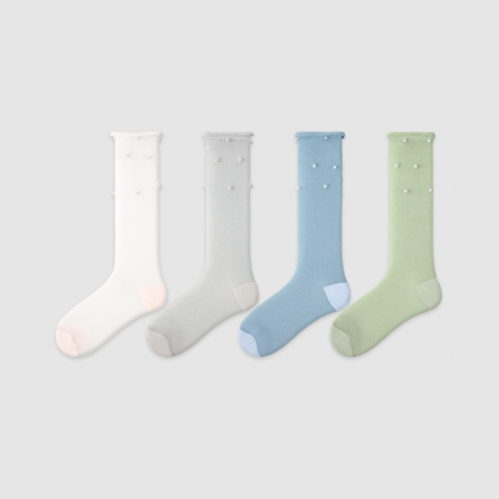 Chaussettes Mi-Mollet High Bounce Elegant Pearl Couleur Unie
