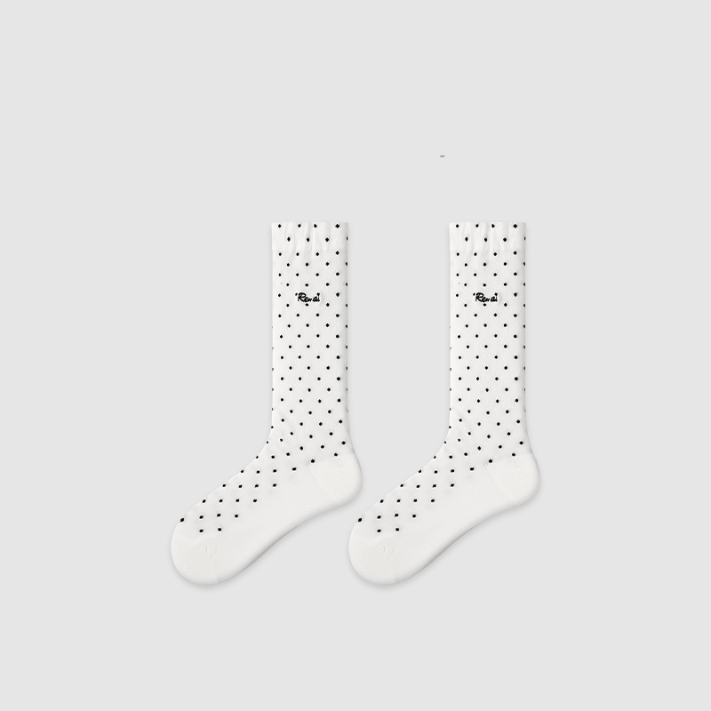 Chaussettes Mi-Mollet High Bounce À Pois Et Lettres Élégantes 
