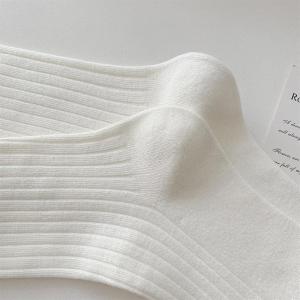 Chaussettes Mi-Mollet Élégantes Unies À Bords Volantés h5 Image4