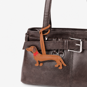 Porte-Clés Pour Sac En Pu Représentant Un Teckel Mignon De Couleurs Mélangées (Série Simple) h5 Image2