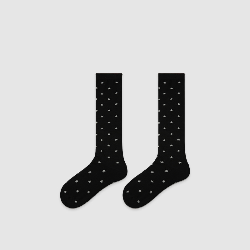 Chaussettes Mi-Mollet À Motif Géométrique Basique À Rebond Élevé Et Dégradé