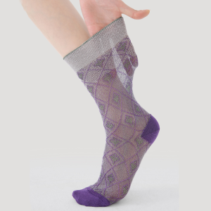 Chaussettes Mi-Mollet À Motif Géométrique Élégant Et Rebondissant, Petites Fleurs Contrastées h5 Image3