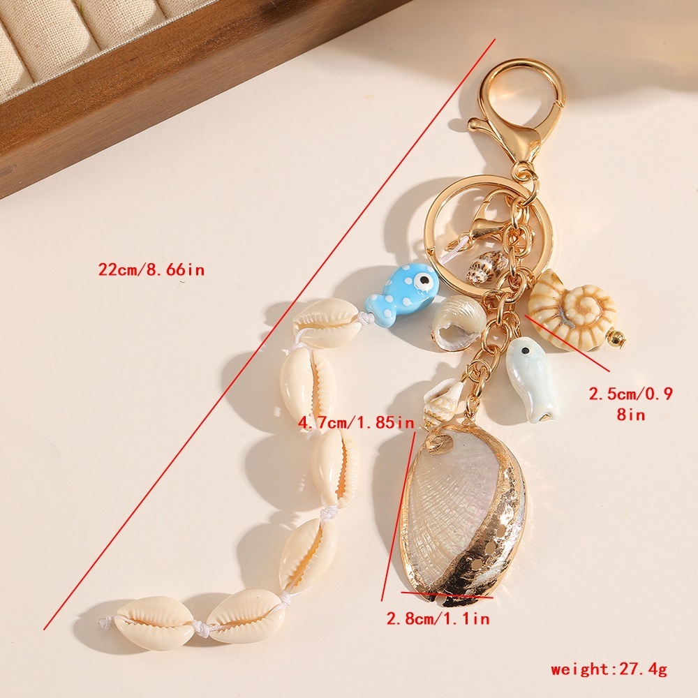 Porte-Clés En Céramique Coquillage Style Océan, Collection Simple Series