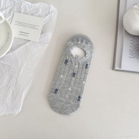 Chaussettes basses à fleurs unies, mignonnes et rebondissantes 2