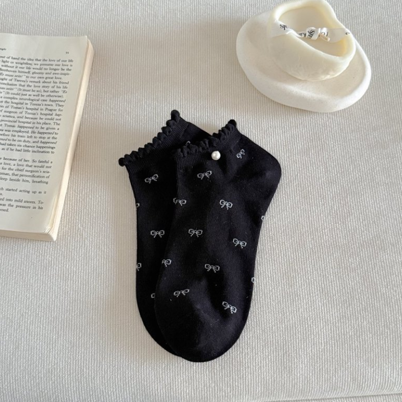 Chaussettes Basiques Unies À Motifs Aléatoires 