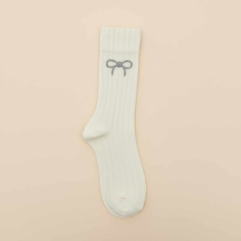 Chaussettes Mi-Mollet Élégantes Unies À Strass