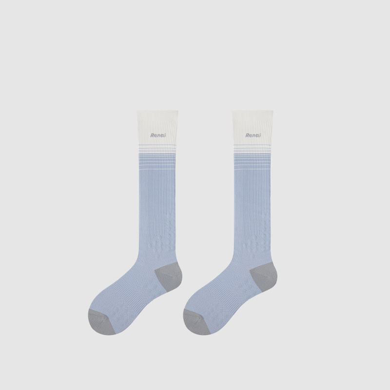 Chaussettes Mi-Mollet Sport À Blocs De Couleurs Contrastées Et Rebondissantes 