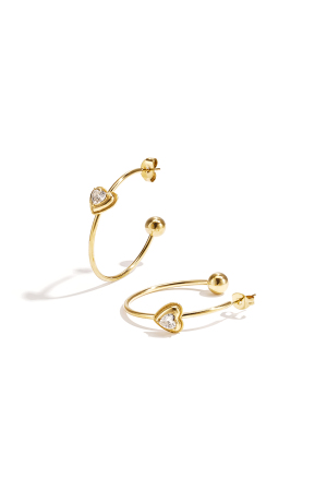 Boucles D'Oreilles Créoles Avec Cœur h5