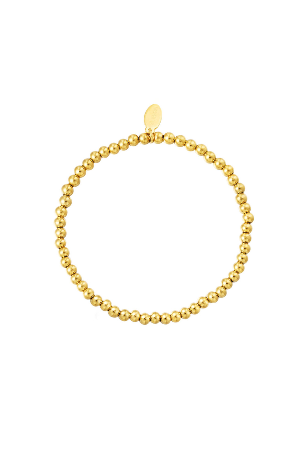 Bracelet Perles Midi Doré Acier Inoxydable-4Mm Image3