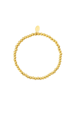 Bracelet Perles Midi Doré Acier Inoxydable-4Mm h5 Image3