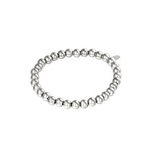 Bracelet Grosses Perles Couleur Or Acier Inoxydable-6Mm h5 