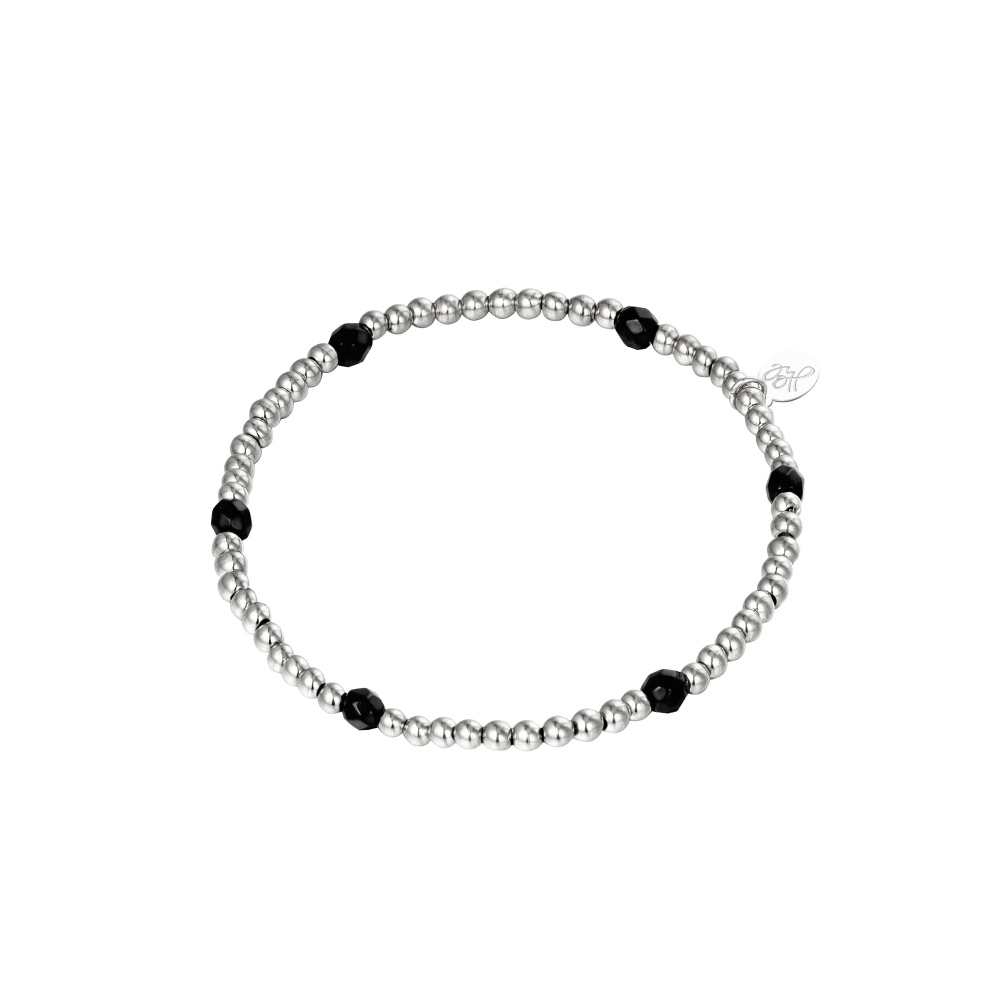 Bracelet Diamond Beads Argenté Acier Inoxydable