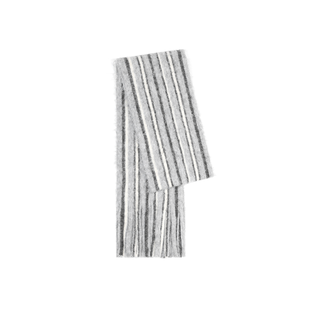 Écharpe D'Hiver Striée À Pompons En Laine Et Polyester, 1 Pièce, À Blocs De Couleurs Image8
