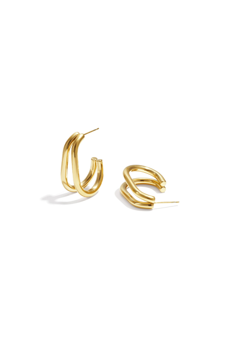 Boucles d'oreilles créoles en acier inoxydable, collection Casual Daily Simple, bijoux pour femmes